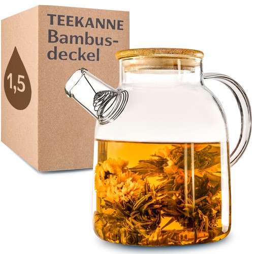 Teekanne mit bambusdeckel 5l - mit, 1,5l