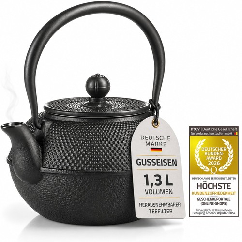 Teekanne gusseisen mit - teekanne, sieb