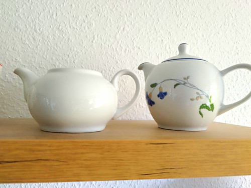 Porzellan teekanne weiß - 2x,
